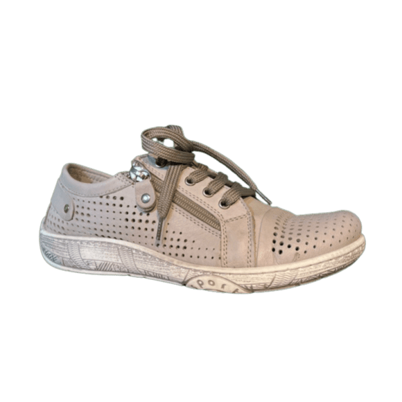 Via Veneto 73765 Lasercut Leather Sneaker - Grey - My Shoe Shop - Sneaker