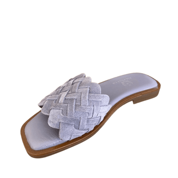 Via Veneto Flat Slip-in 7100 Suede Sandal - Lilac Grey - My Shoe Shop - Slip in