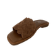 Via Veneto Flat Slip-in 7100 Suede Sandal - Tan - My Shoe Shop - Slip in