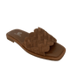 Via Veneto Flat Slip-in 7100 Suede Sandal - Tan - My Shoe Shop - Slip in