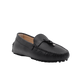 Via Veneto Leather Moccasin 1173 with Silver detail on Tassle - Black - My Shoe Shop - Moccasin
