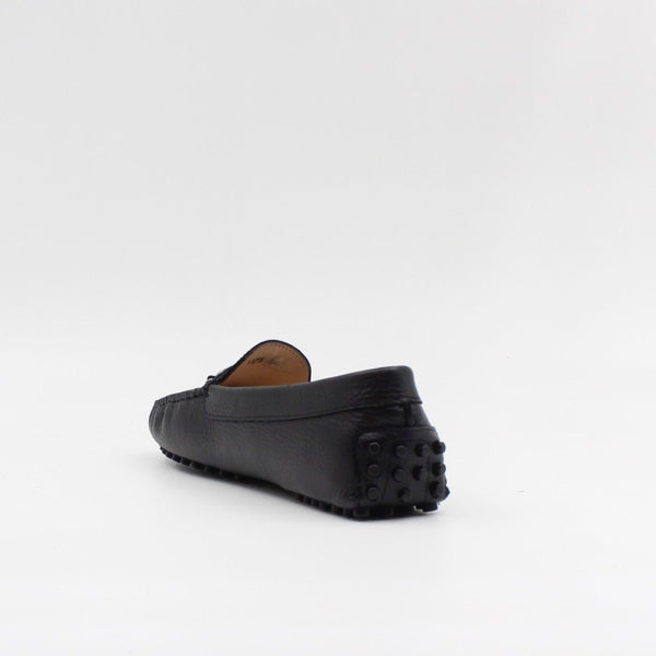 Via Veneto Leather Moccasin 1173 with Silver detail on Tassle - Black - My Shoe Shop - Moccasin