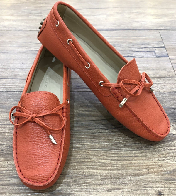 Via Veneto Moccasin 6026 Leather - Orange - My Shoe Shop - Mocassin