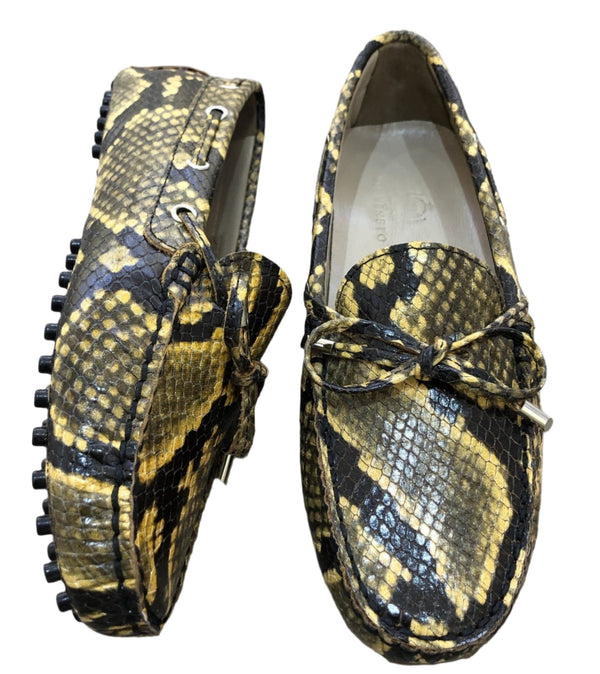 Via Veneto Moccasin 6026 Leather - Yellow Snake - My Shoe Shop - Mocassin