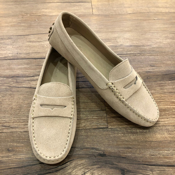 Via Veneto Moccasin 6166 - Beige Suede - My Shoe Shop - Mocassin