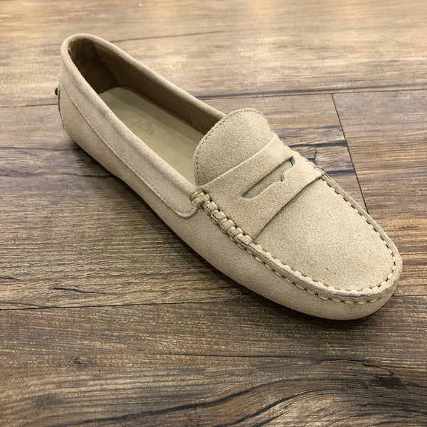 Via Veneto Moccasin 6166 - Beige Suede - My Shoe Shop - Mocassin