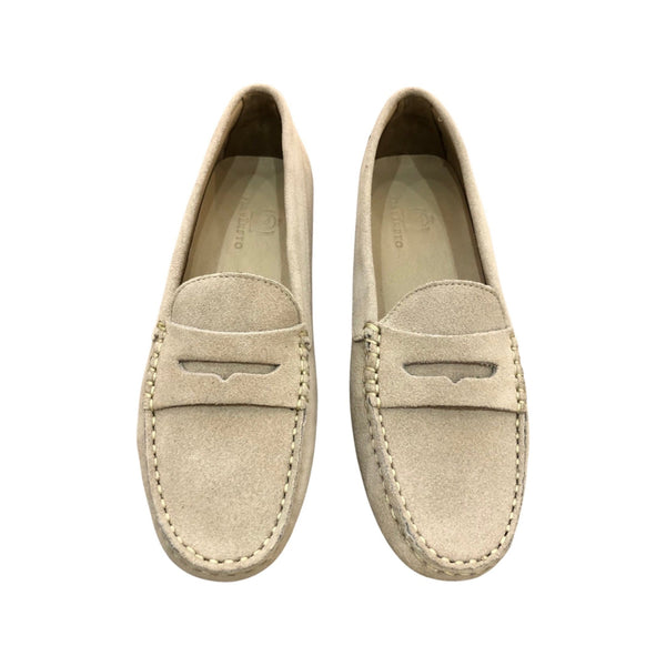 Via Veneto Moccasin 6166 - Beige Suede - My Shoe Shop - Mocassin