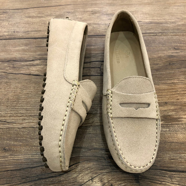 Via Veneto Moccasin 6166 - Beige Suede - My Shoe Shop - Mocassin
