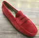 Via Veneto Moccasin 6166 - Cherry Red Suede - My Shoe Shop - Mocassin