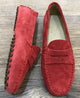 Via Veneto Moccasin 6166 - Cherry Red Suede - My Shoe Shop - Mocassin