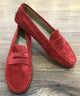 Via Veneto Moccasin 6166 - Cherry Red Suede - My Shoe Shop - Mocassin