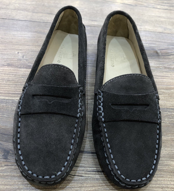 Via Veneto Moccasin 6166 - Dark Grey Suede - My Shoe Shop - Mocassin