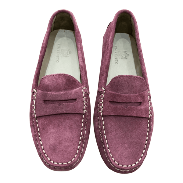 Via Veneto Moccasin 6166 - Light Cherise Suede - My Shoe Shop - Mocassin