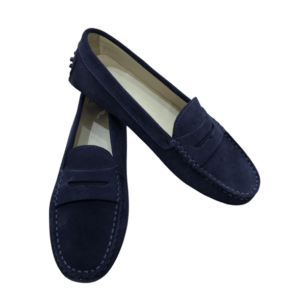 Via Veneto Moccasin 6166 - Navy Suede - My Shoe Shop - Mocassin