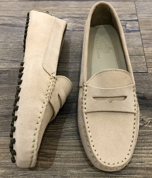 Via Veneto Moccasin 6166 - Poudre Powder Pink Suede - My Shoe Shop - Mocassin