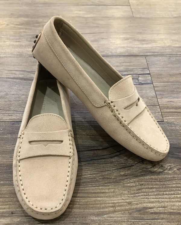 Via Veneto Moccasin 6166 - Poudre Powder Pink Suede - My Shoe Shop - Mocassin