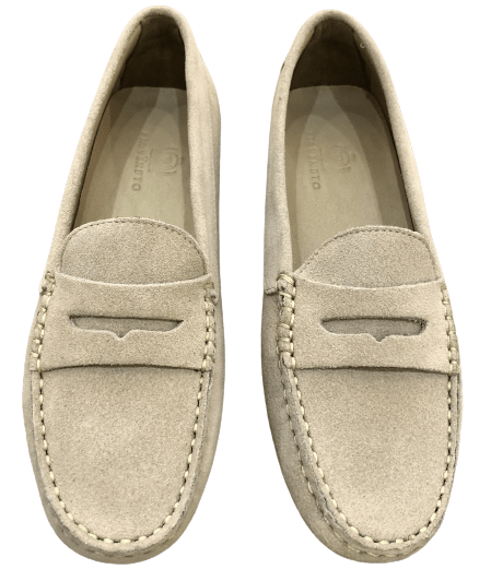 Via Veneto Moccasin 6166 - Poudre Powder Pink Suede - My Shoe Shop - Mocassin