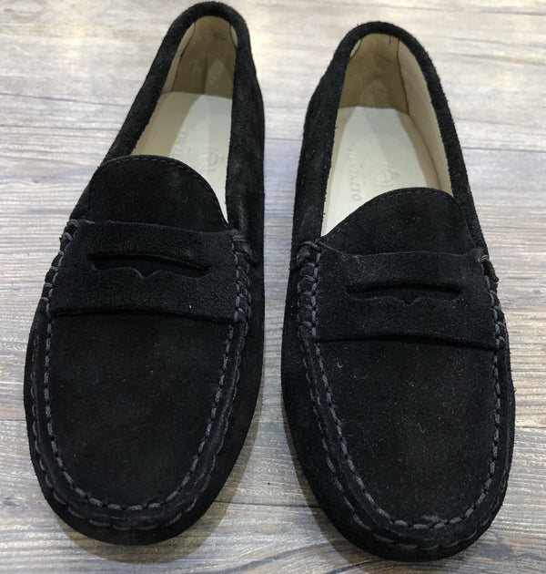 Via Veneto Moccasin 6166 Suede - Black - My Shoe Shop - Mocassin