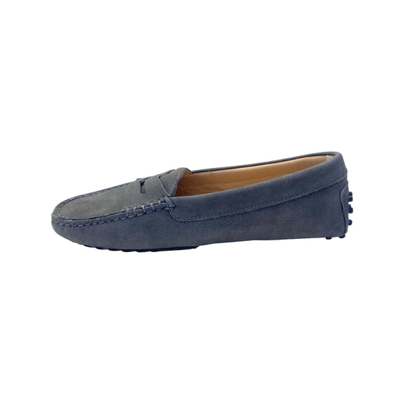Via Veneto Moccasin 6166 Suede - Dark Grey - My Shoe Shop - Moccasin