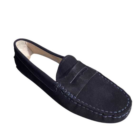 Via Veneto Moccasin 6166 Suede - Dark Navy - My Shoe Shop - Mocassin