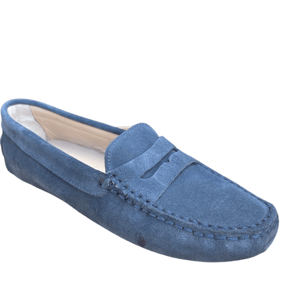 Via Veneto Moccasin 6166 Suede - Denim Blue - My Shoe Shop - Moccasin