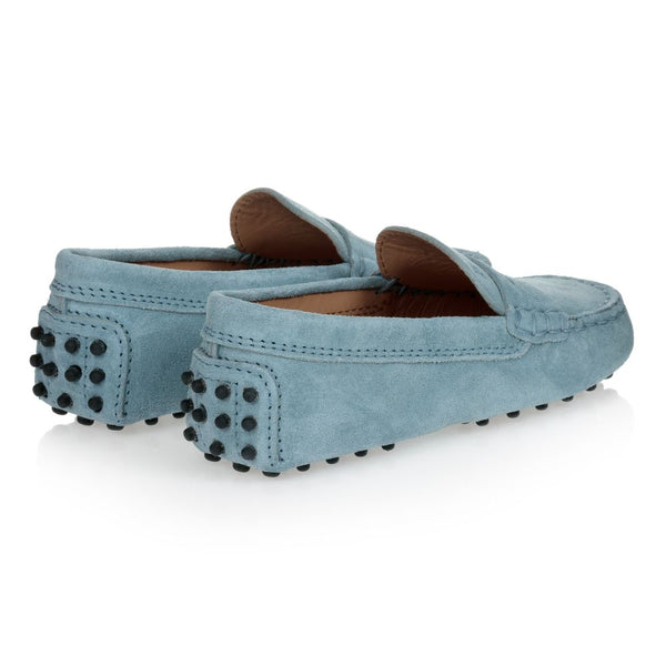 Via Veneto Moccasin 6166 Suede - Ice Blue - My Shoe Shop - Moccasin