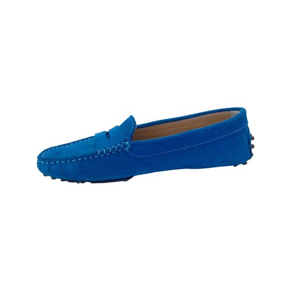 Via Veneto Moccasin 6166 Suede - Sky Blue - My Shoe Shop - Moccasin