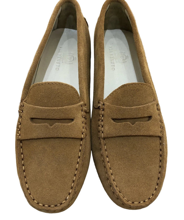 Via Veneto Moccasin 6166 - Tan Suede - My Shoe Shop - Mocassin