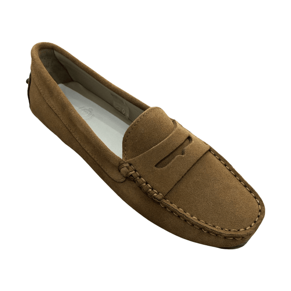 Via Veneto Moccasin 6166 - Tan Suede - My Shoe Shop - Mocassin