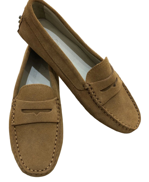 Via Veneto Moccasin 6166 - Tan Suede - My Shoe Shop - Mocassin