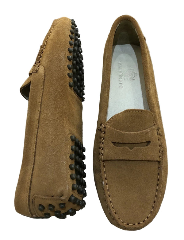 Via Veneto Moccasin 6166 - Tan Suede - My Shoe Shop - Mocassin