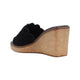 Via Veneto Slip-in Wedge 7095 in Braided Suede - Black - My Shoe Shop - sandal