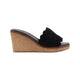 Via Veneto Slip-in Wedge 7095 in Braided Suede - Black - My Shoe Shop - sandal