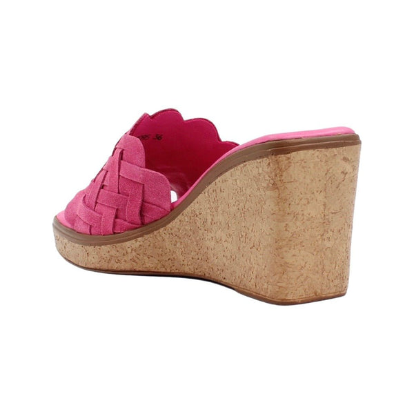 Via Veneto Slip-in Wedge 7095 in Braided Suede - Pink - My Shoe Shop - sandal