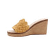 Via Veneto Slip-in Wedge 7095 in Braided Suede - Yellow - My Shoe Shop - sandal