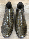 Via Veneto Super Short Double Zip Boot - Olive - My Shoe Shop - boot