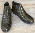 Via Veneto Super Short Double Zip Boot - Olive - My Shoe Shop - boot