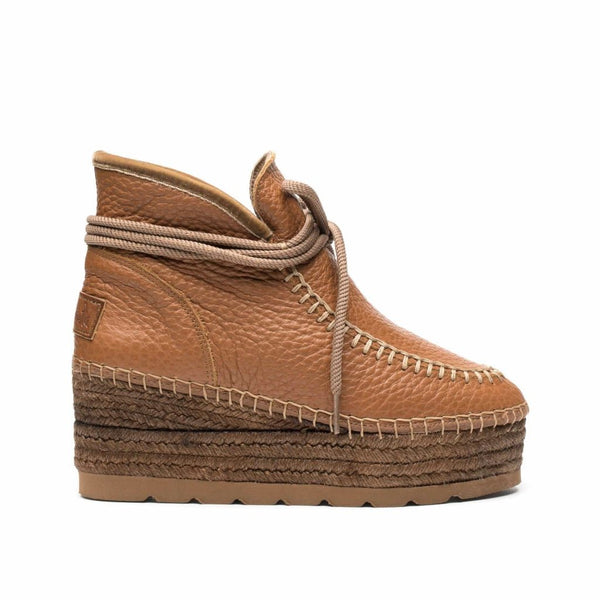 Vidorreta Low Leather Wedge Boot - Camel - My Shoe Shop - boot