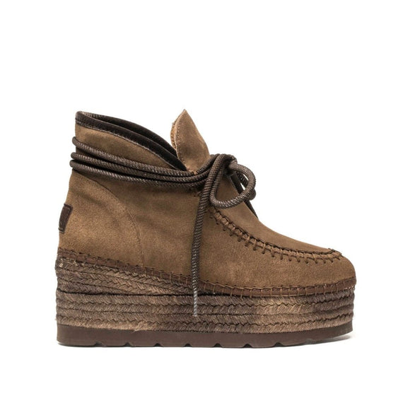 Vidorreta Low Suede Wedge Boot - Brown - My Shoe Shop - boot