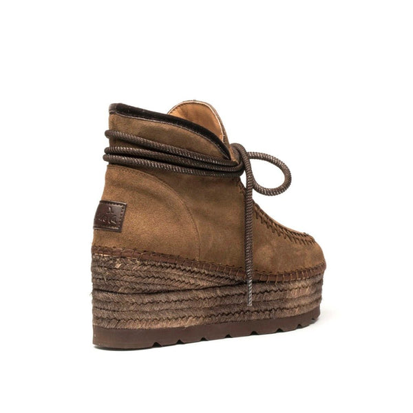 Vidorreta Low Suede Wedge Boot - Brown - My Shoe Shop - boot