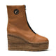 Vidorreta Wedge Leather Boot with Front Zip - Camel - My Shoe Shop - boot